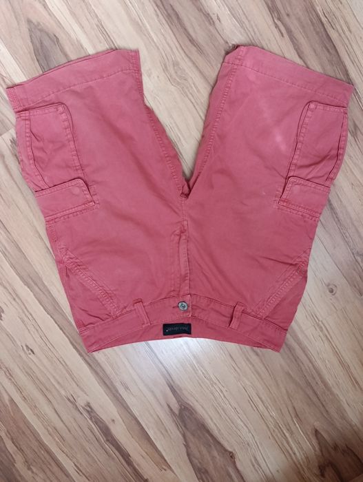 Spodenki męskie jasnoczerwone S 36 szorty cargo z kieszeniami