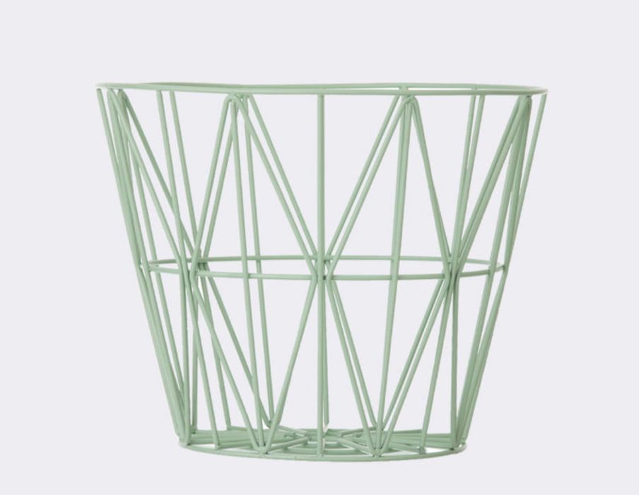 Kosz metalowy wire ferm living miętowy