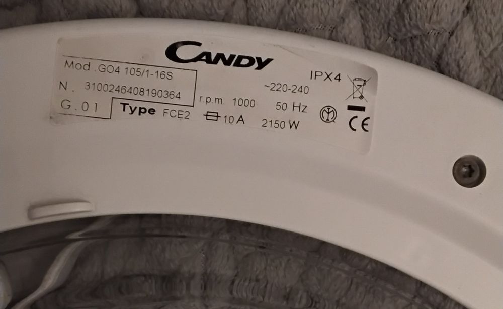 Pralka Candy  GO4 105/106  Grand Q0 - drzwi drzwiczki okienko  części