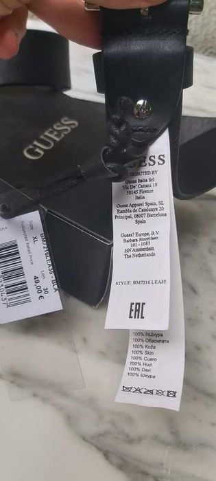 Nowy oryginalny pasek męski GUESS 100% skóra naturalna skórzany t043