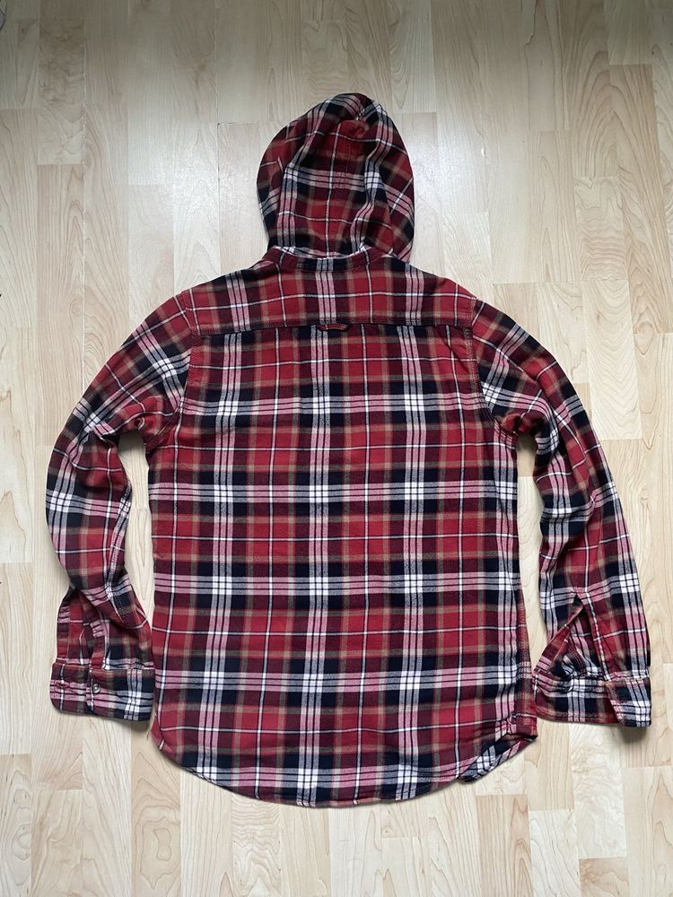 Koszula vintage flanelowa z kapturem H&M