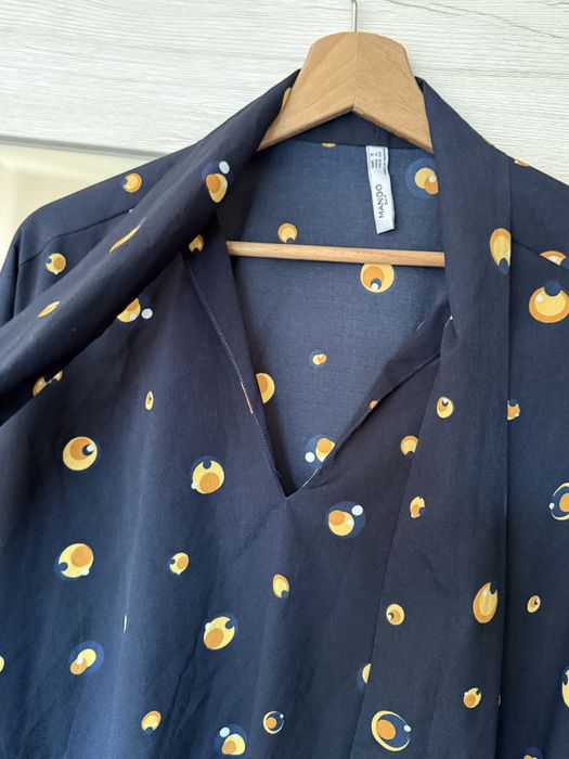 Koszula oversize Mango S 36 granatowa w kółka