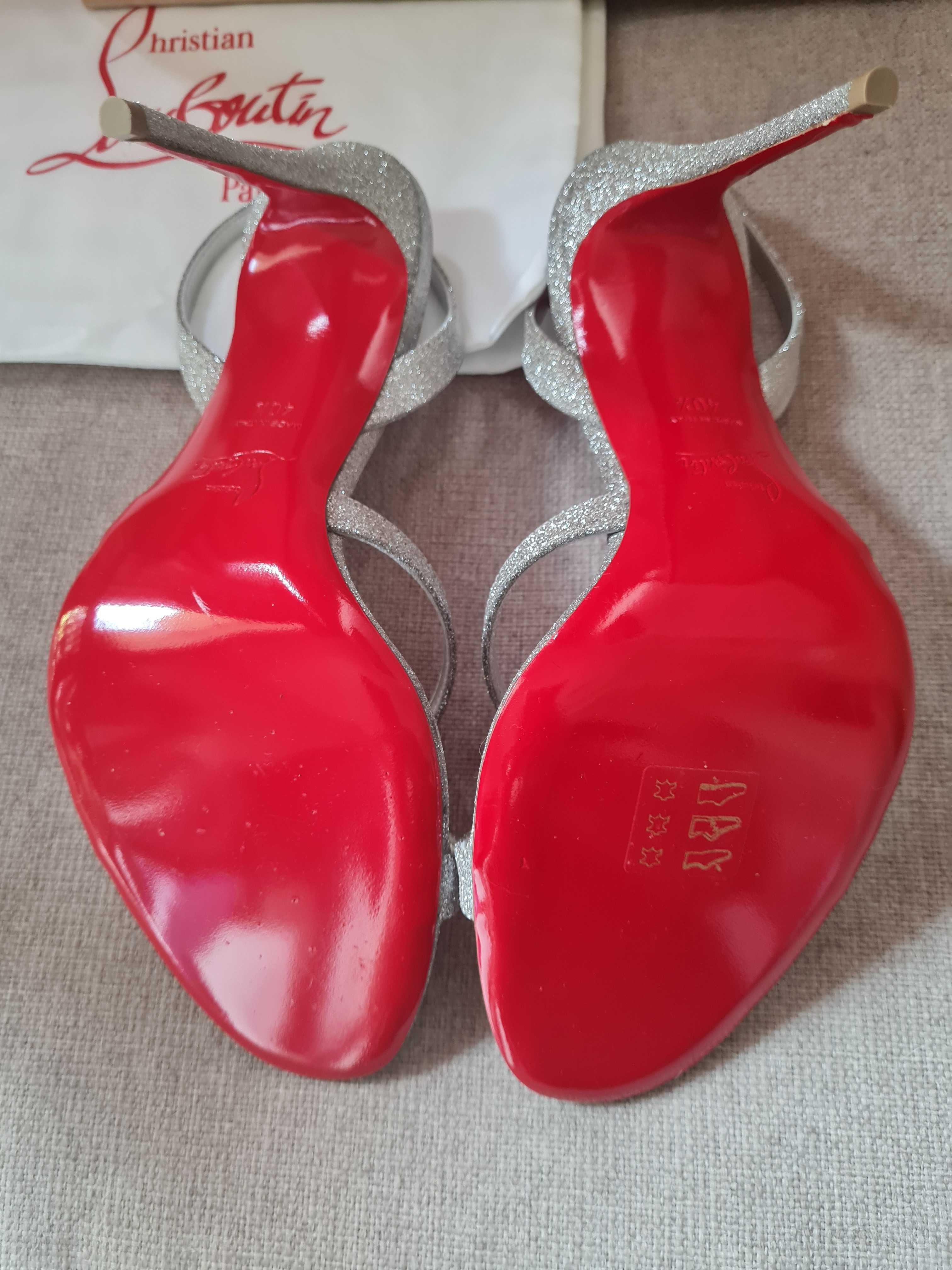 Szpilki sandały Christian Louboutin  r.40 srebrne