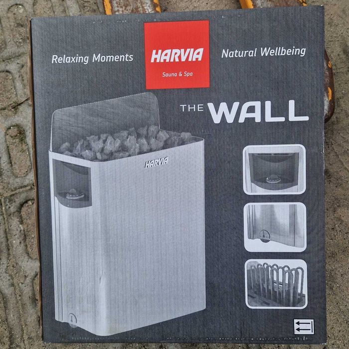 Piec do sauny HARVIA THE WALL SW60E 6KW stal srebrny czarny NOWY 24h
