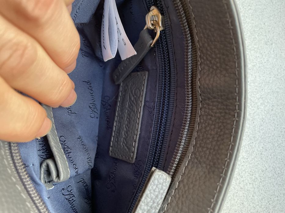 Сумка шкіряна  ( планшетка) темно графітового кольору