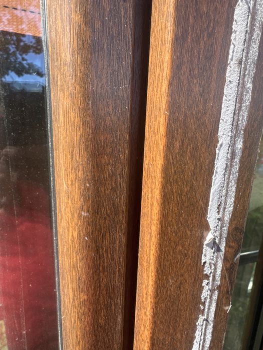 1x okno balkonowe 83x210 orzech biale tarasowe wejsciowe (brazowe ru)