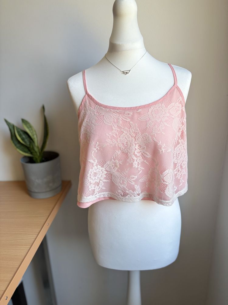 Letni różowy top/ crop top forever 21