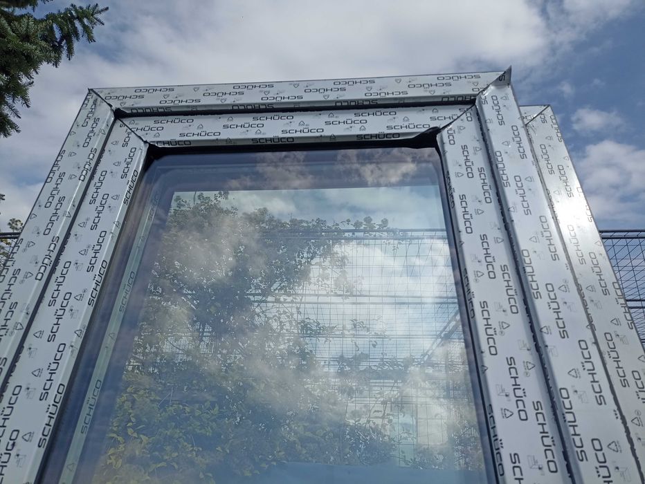 Okno pcv balkonowe 86/250 antracyt trzy szybowe