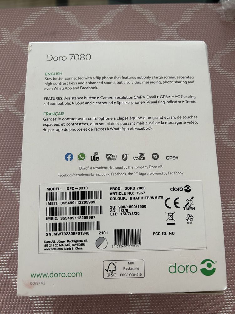 Telefon komórkowy dla seniora Doro 7080