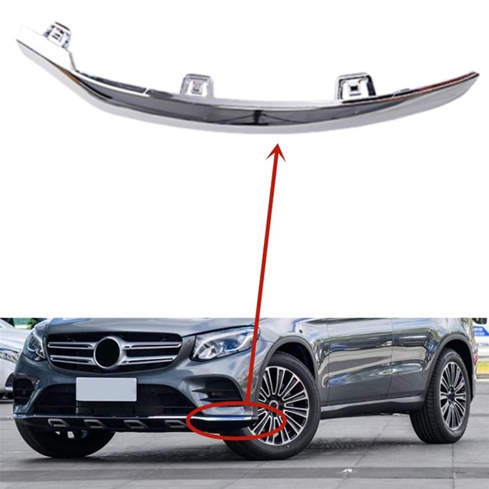 Хром бампера переднего Mercedes Benz GLC W253 X253 накладка