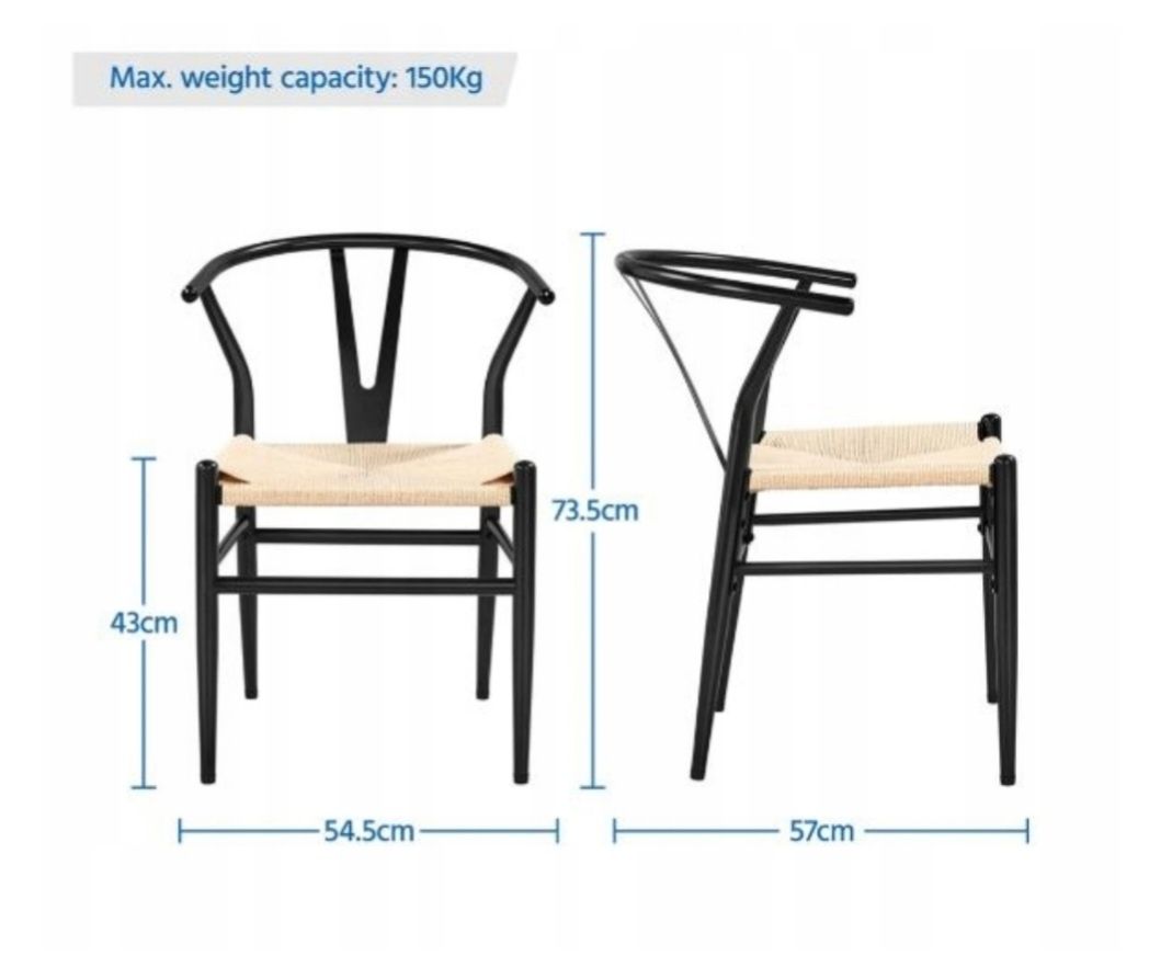 Krzesło metal i plecionka nowe