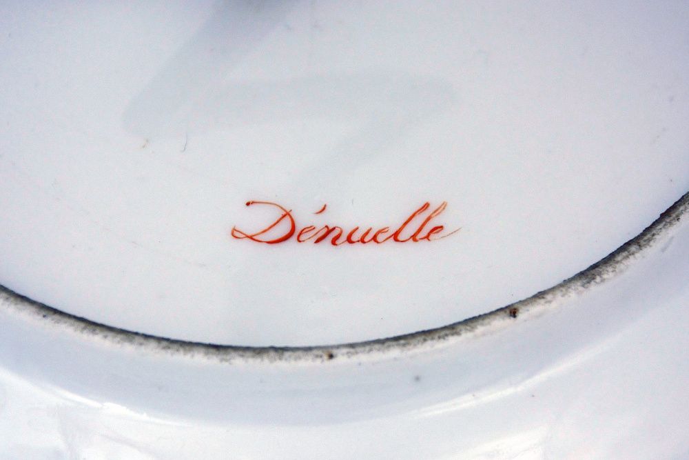 Patera owociera porcelana Dénuelle mosiądz