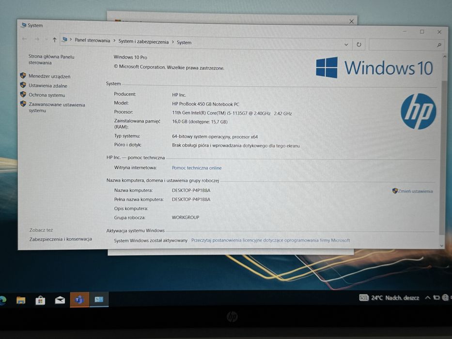 HP ProBook 450 G8 15,6” i5-1135G7/16GB/256GB SSD/W10 Pro