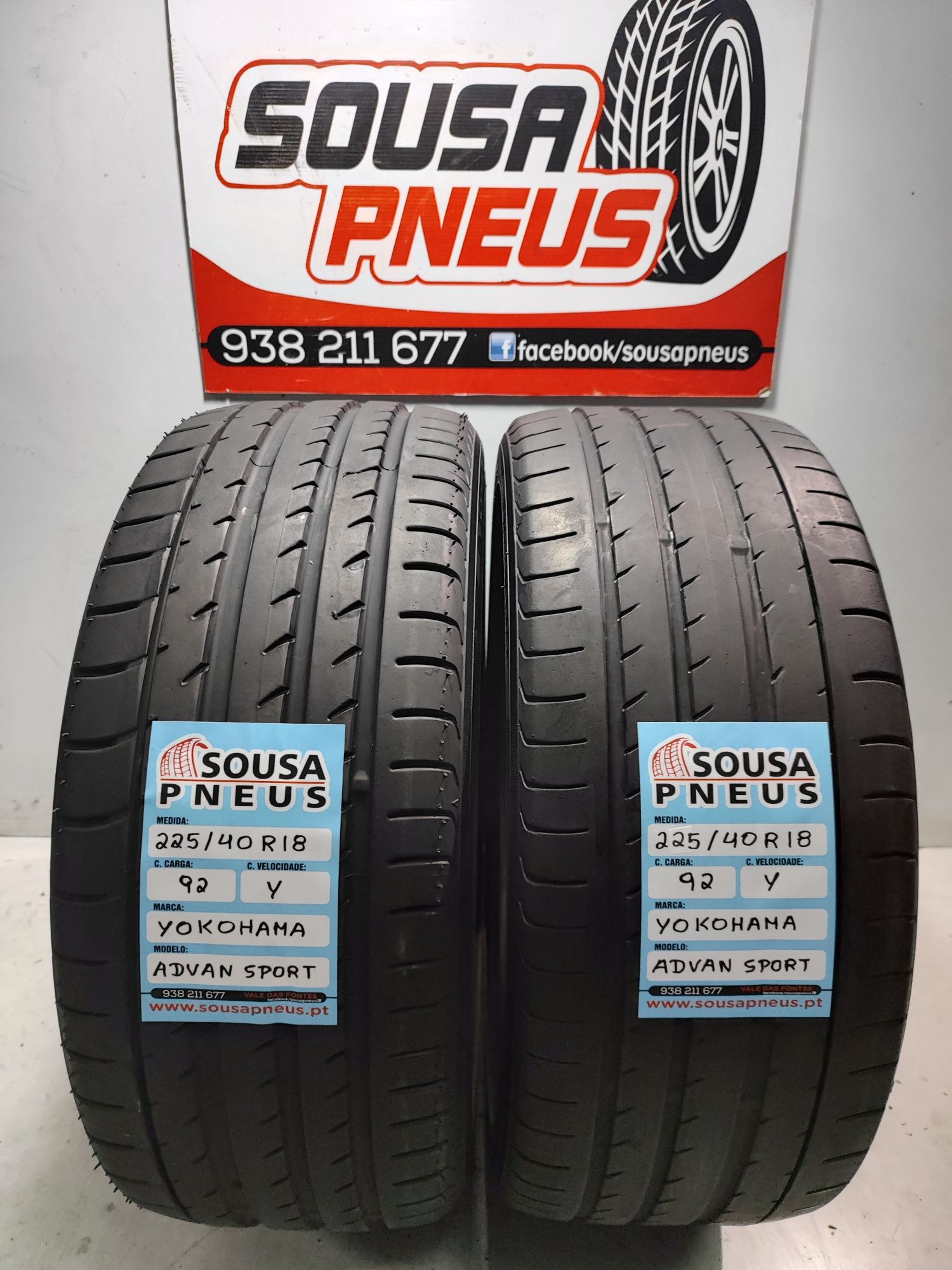 2 pneus  semi novos Yokoama 225/40R28 92Y - Oferta da Entrega