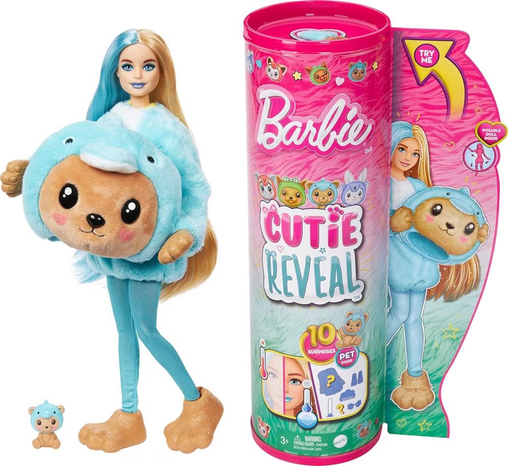 Лялька Barbie Cutie Reveal & аксесуари з плюшевим костюмом, ведмедик