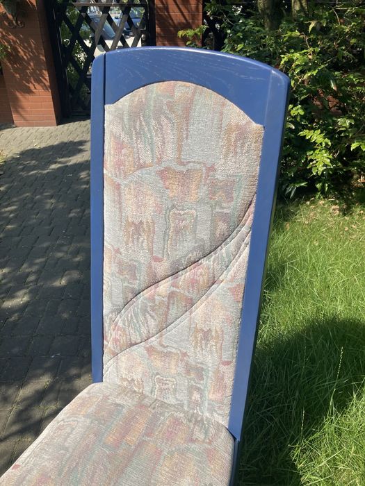 Drewniane Krzesła Tapicerowane Swarzędzkie Fabryki Mebli Niebieskie