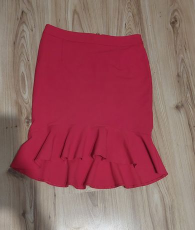 Spódnica XS S czerwona Orsey elegancka falbana