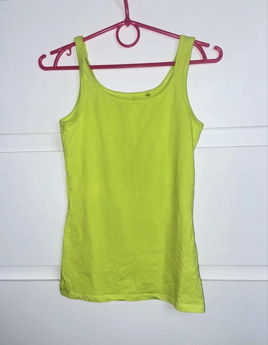 Crop top podkoszulka bluzka na ramiączkach neon neonowa new yorker