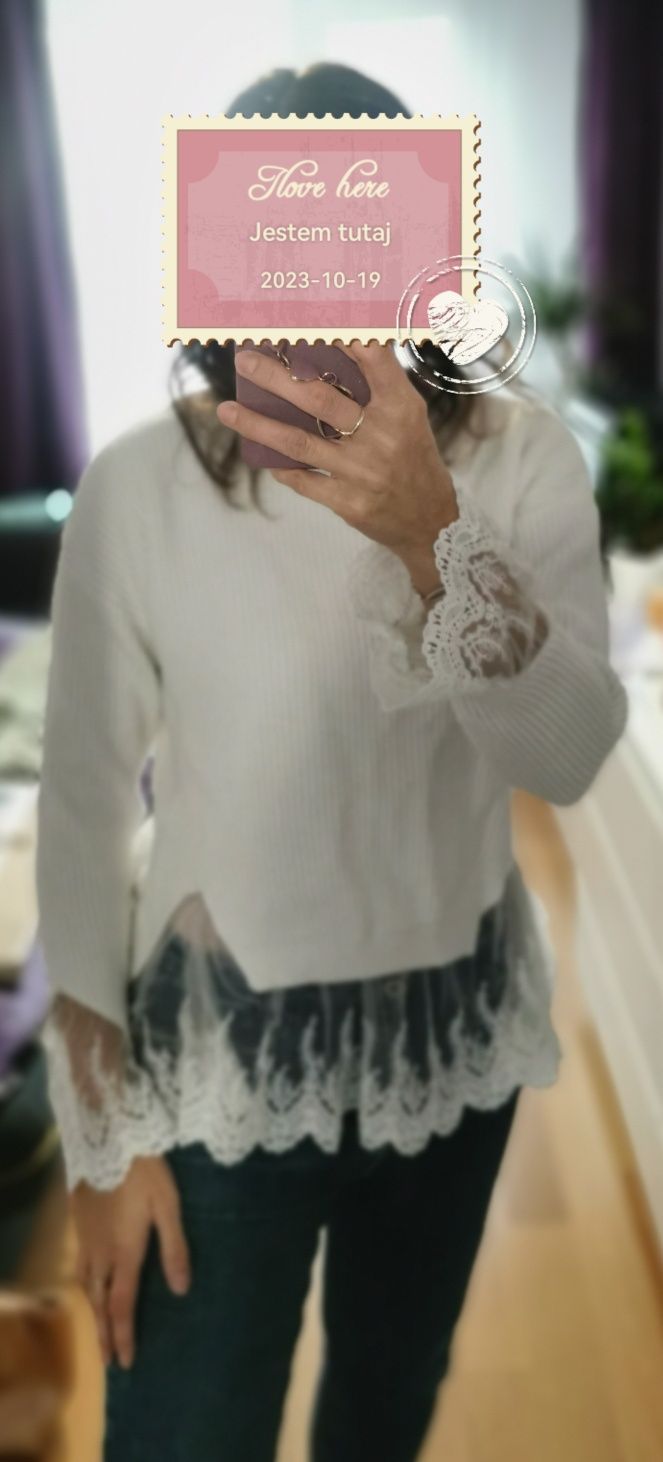 Sweter damski biały