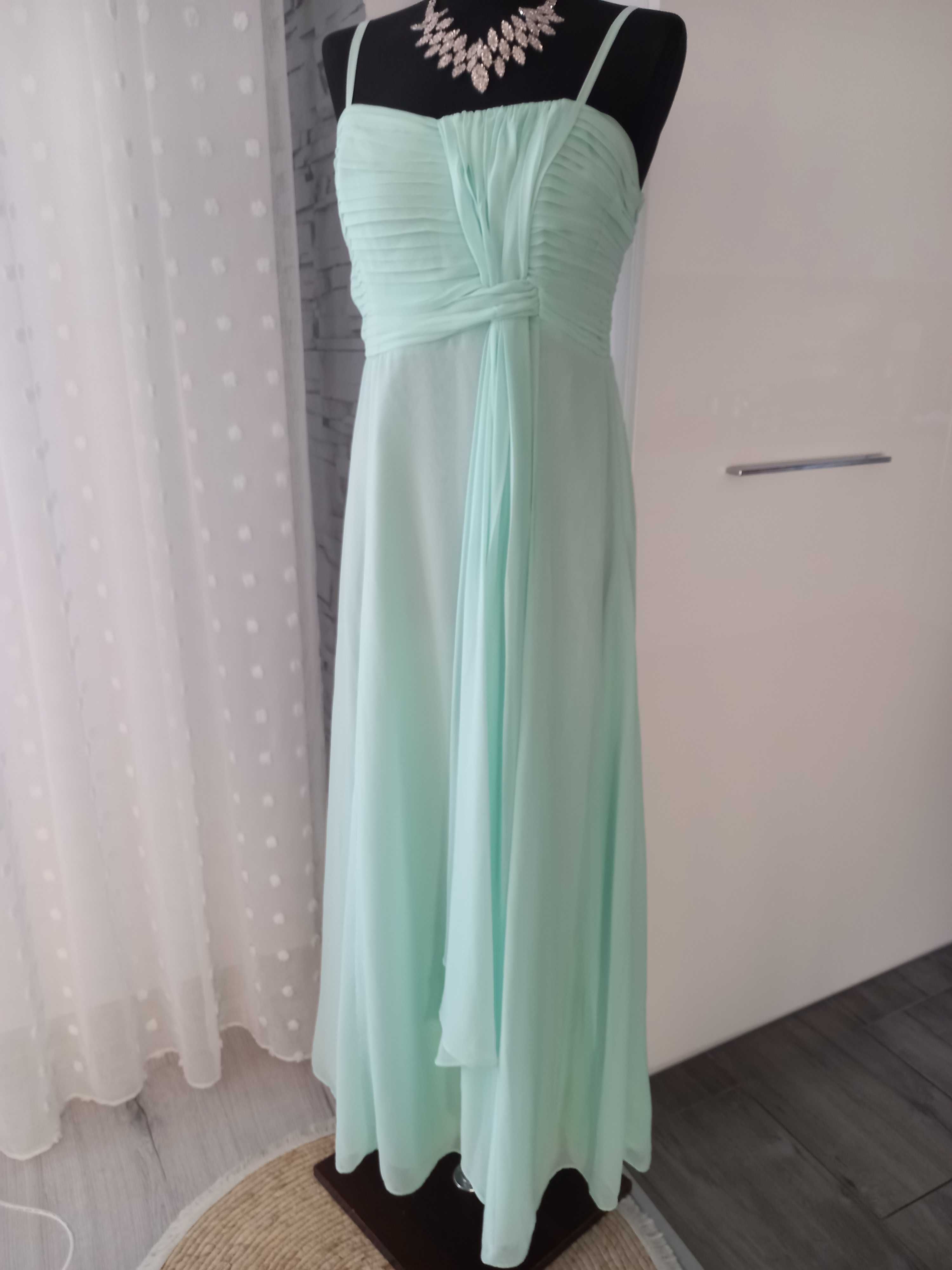 Prześliczna sukienka balowa tiulowa maxi dluga jak nowa L 40