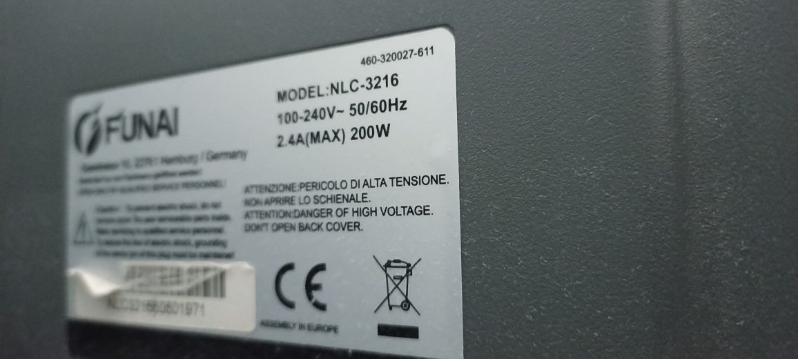 telewizor Funai NLC3216 32 LCD + kabel + uchwyt na ścianę