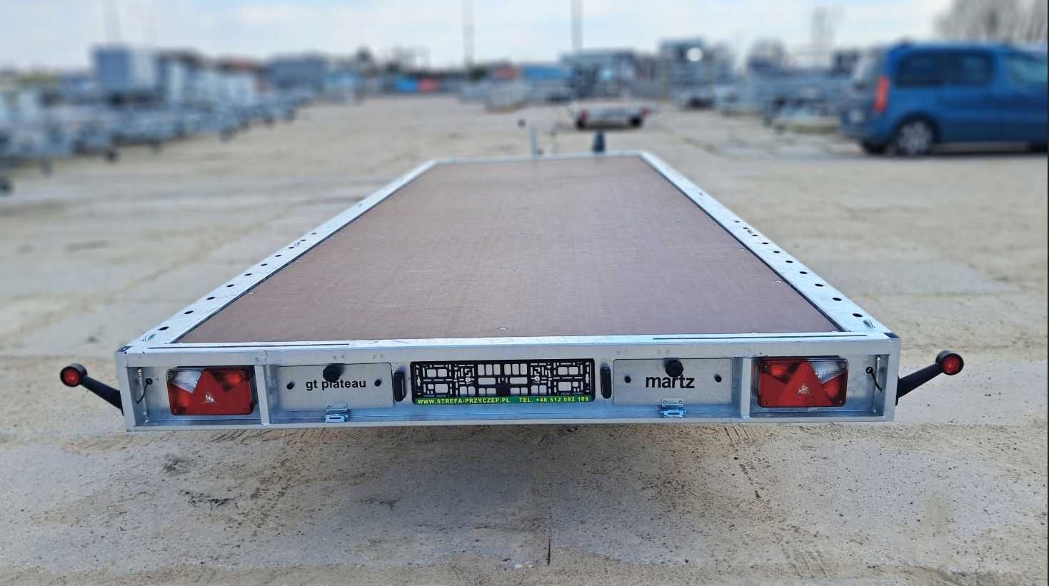 Długa laweta platforma Martz GT Plateau 600/3+najazdy DMC 3500kg NOWA