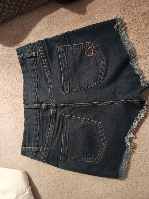 Krótkie spodenki jeansowe dżins denim damskie dziewczęce wysoki stan