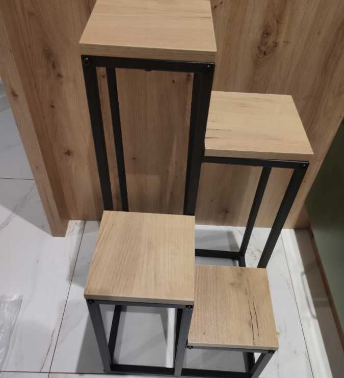 Kwietnik z 4 półkami loft na kwiaty stojak dom dekoracje