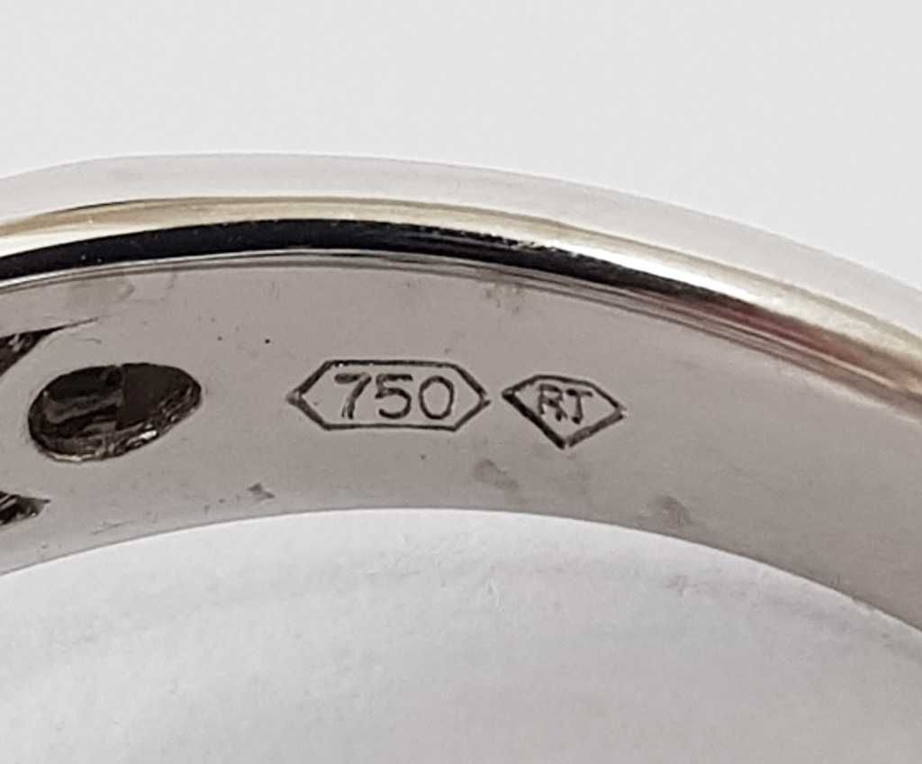 Złoty pierścionek pr.750 z perłą fi 11,5 mm oraz 100 brylantami 1,0 ct
