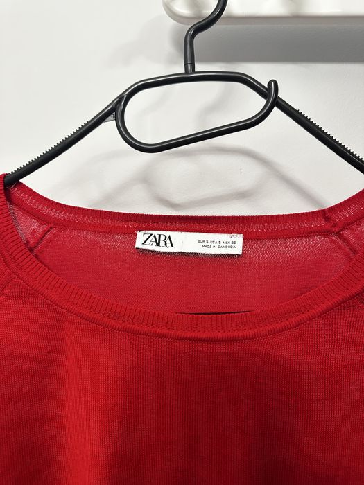 Czerwony sweter damski ZARA r.36