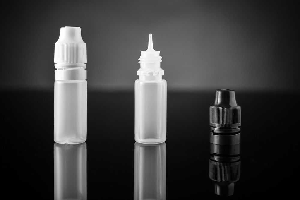 Butelki PET 10 ml do liquidów – zestaw 50 szt. + dozownik + zakrętka