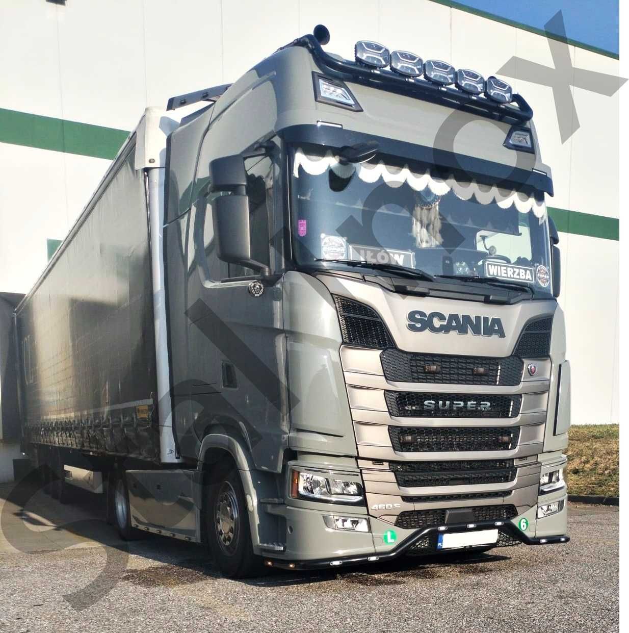 Orurowanie pod zderzak ze stali nierdzewnej malowane proszkowo Scania