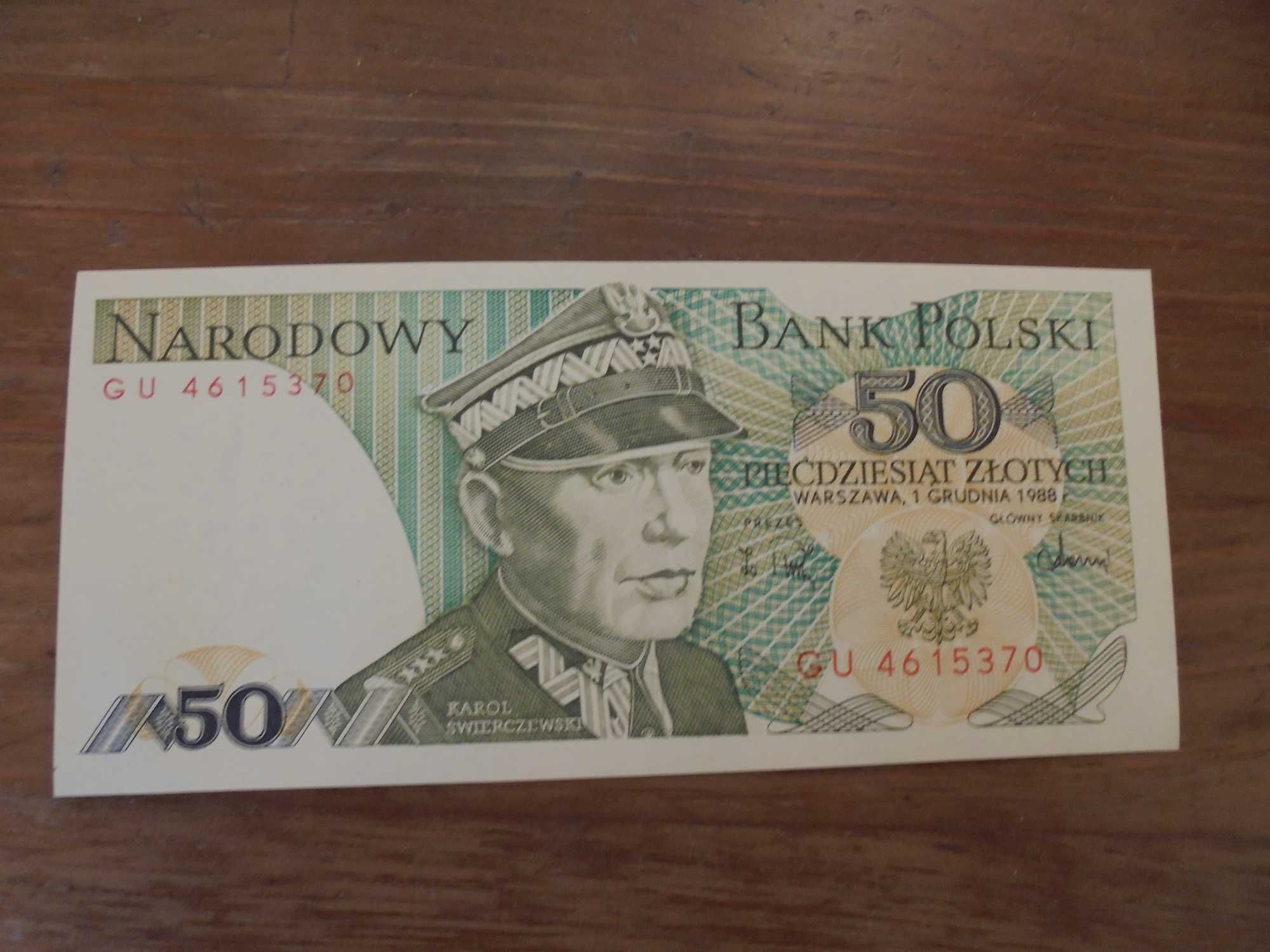 banknot polski 50 złotych 1988 seria gu b281