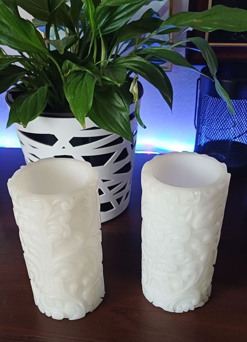 Świeca dekoracyjna Led woskowa  biała 18cm