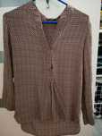Elegancka koszula beżowo brązowa Massimo Dutti