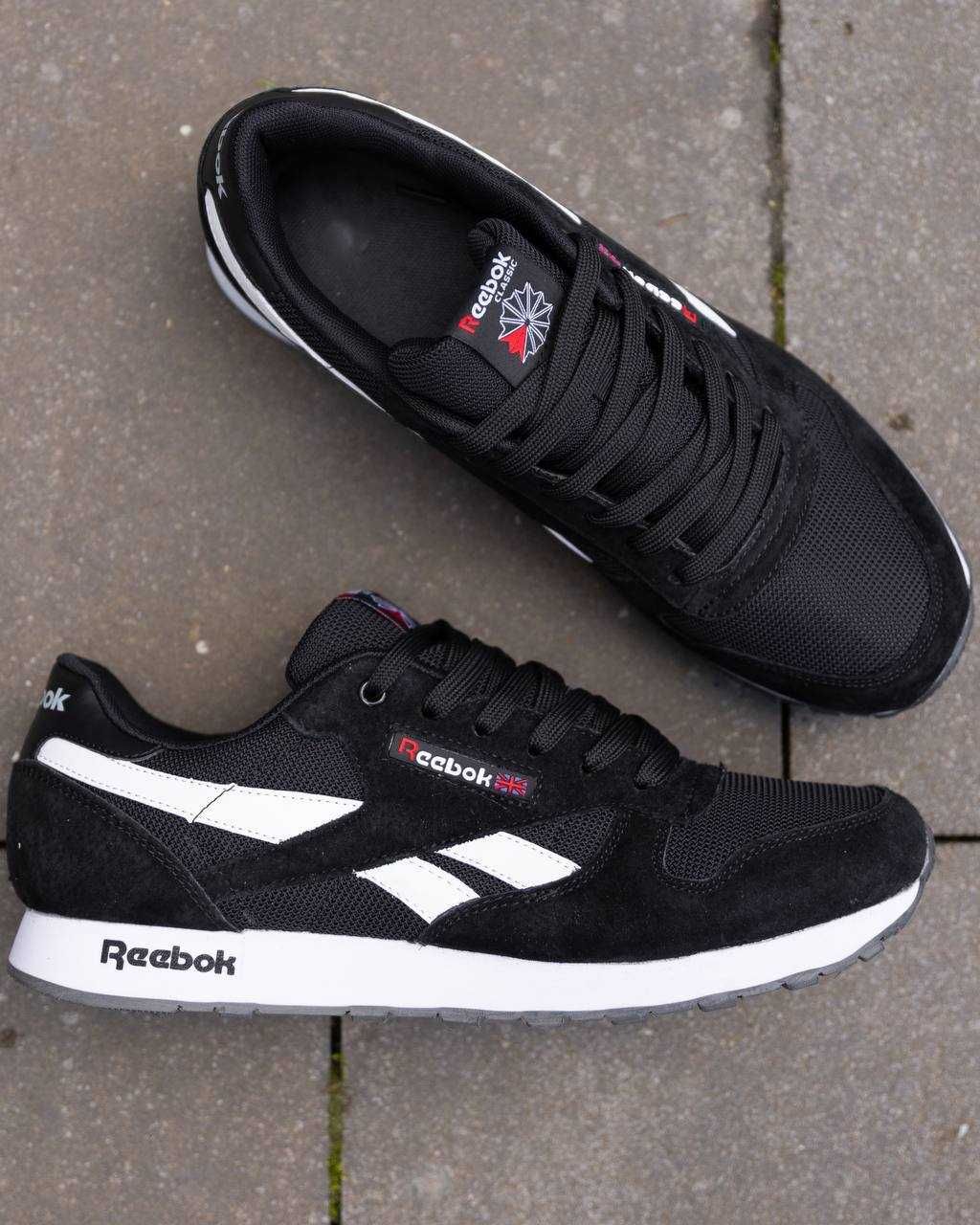 Чоловічі кросівки Reebok Classic чорний з білим RB026 ХІТ