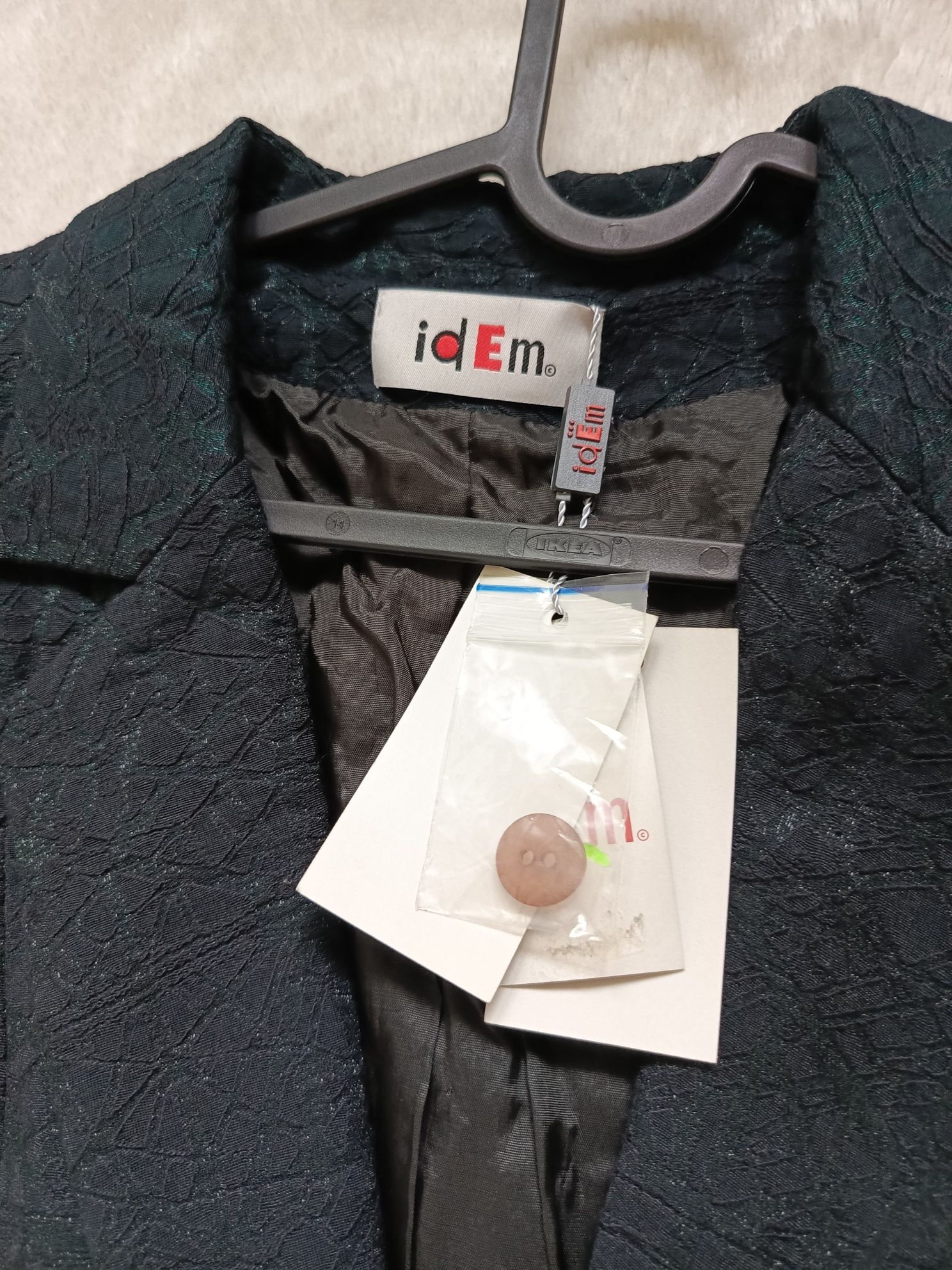 Elegancki żakiet vintage marki iDEM, rozmiar 38, nowy z metką butelkow