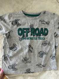 Koszulka dla chłopca z krótkim rękawem szara monster track