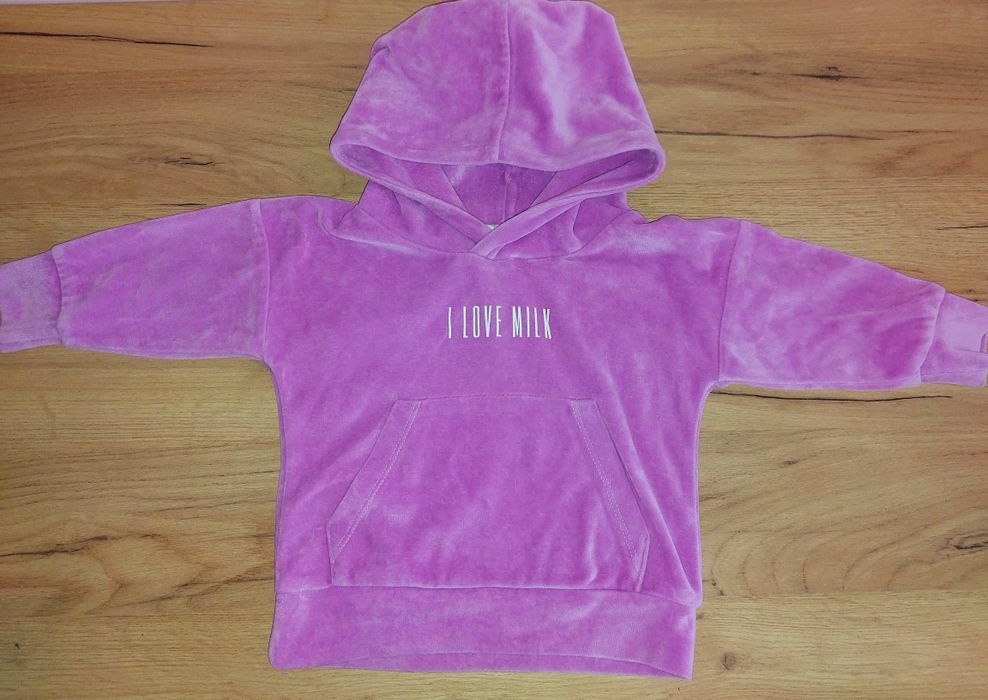 I love milk 74/80 komplet dresowy welur bluza spodnie