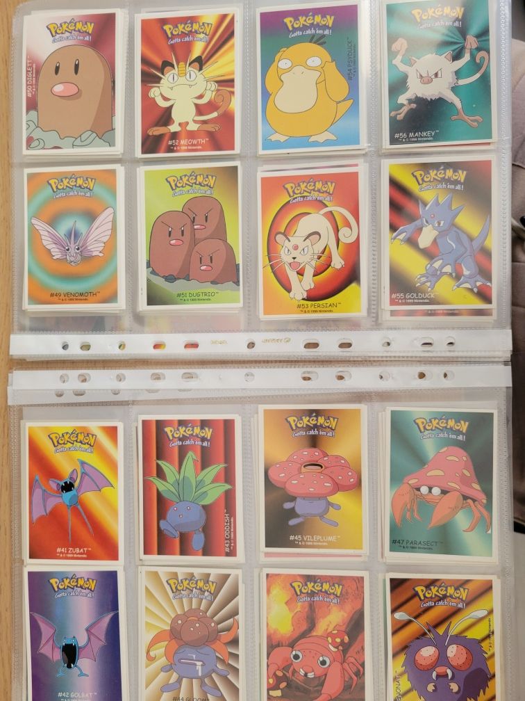 Coleção Completa Pokémon Boomer 1999 – 150 Cromos em Estado Impecável