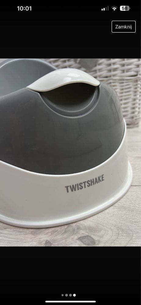 Nocnik Twistshake szaro biały wyjmowana wkladka
