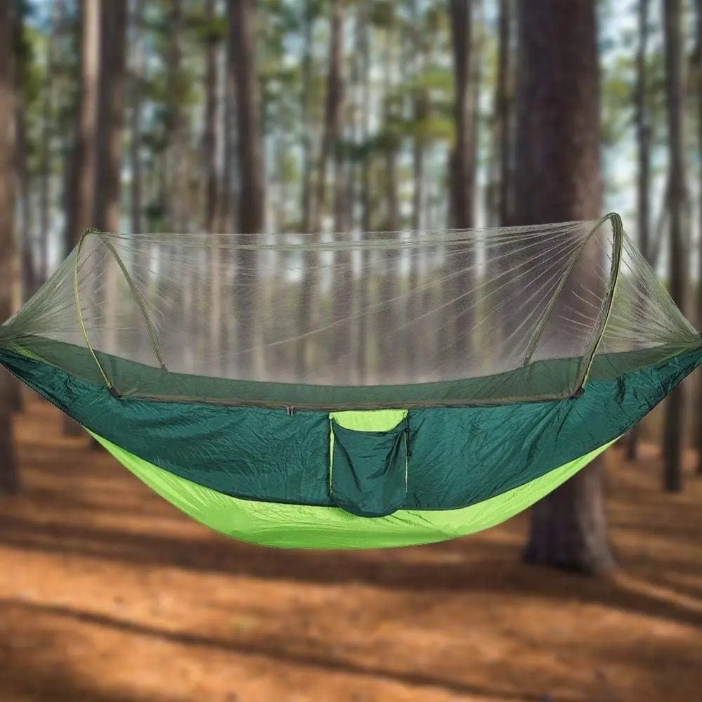 Туристичний гамак із москітною сіткою UKC Hammock Net зелений