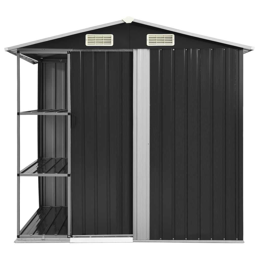 Abrigo de jardim com prateleiras 205x130x183 cm