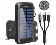 Solarny Power Bank 20000mAh 2x USB Latraka Kompas