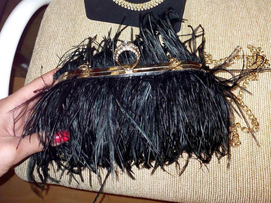 Zestaw wesele bankiet ekskluzywna torebka i biżuteria cyrkonie