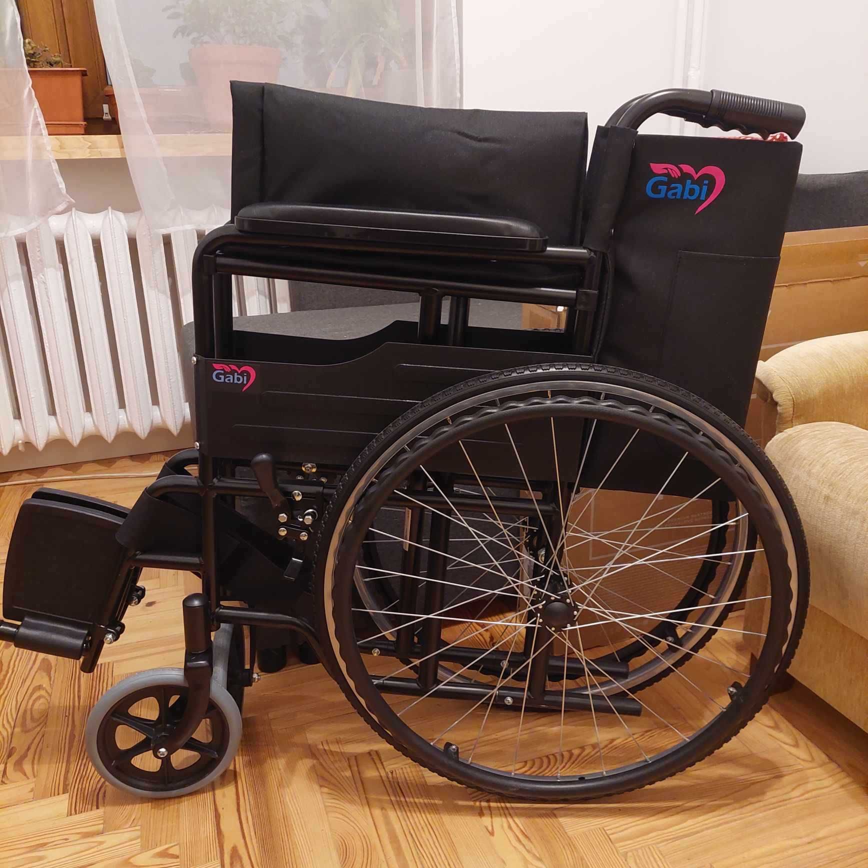Wózek inwalidzki składany nowy marki GABI czarny GWARANCJA 5 lat