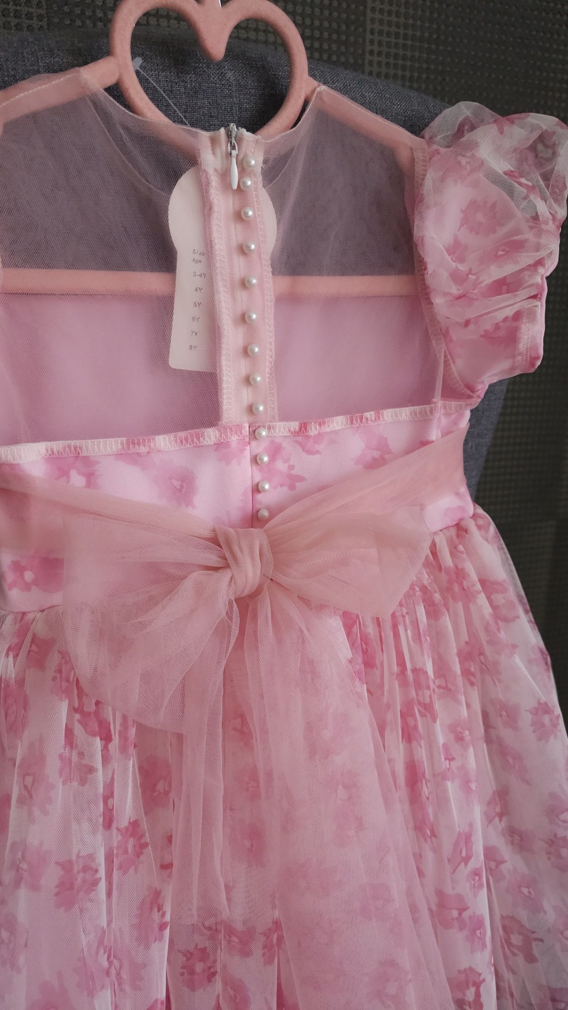 Дитяча рожева малинова Барбі пишна сукня на 3 4 5 6 7 8 9 років
