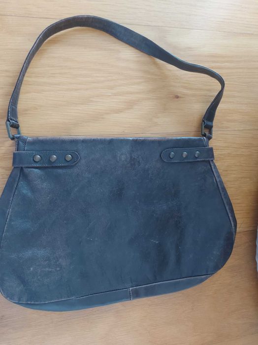 Mala pequena de ombro, pele castanha,Massimo Dutti - 12,5 euros