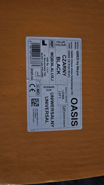 Orteza kolana QMED OASIS OA Brace, Lewa, UNIWERSALNY