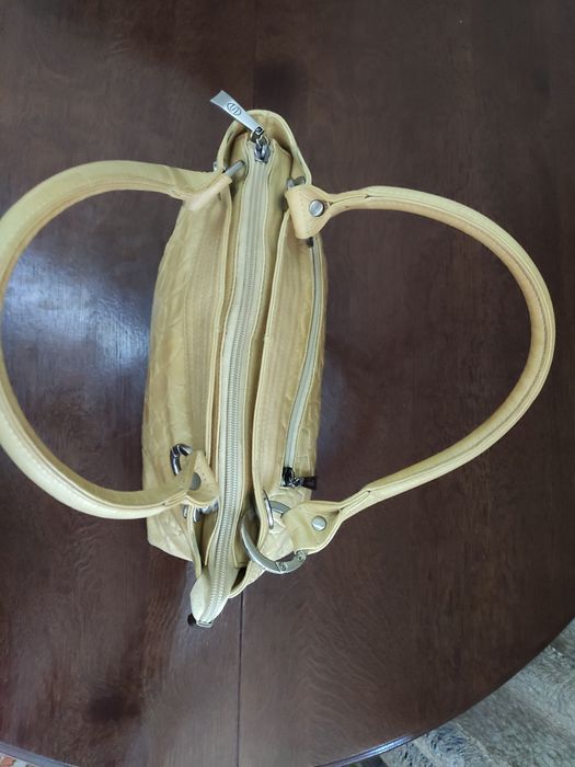 Сумка натуральная кожа 33х17 бежевая